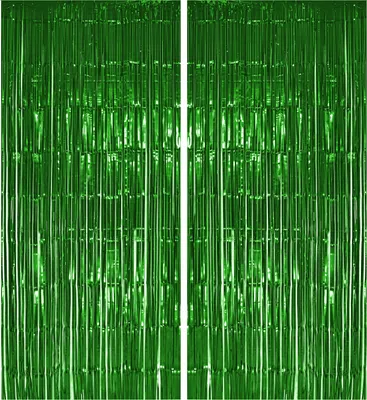 Produktbild von 2x Lametta Vorhang - grün - 91x244 cm