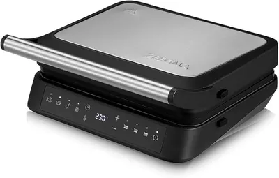 Zdjęcie produktu dla Elektryczny grill kontaktowy GRILL CHEF 3.0, 5 programów, zdejmowane płyty grillowe, możliwość mycia w zmywarce, regulacja temperatury, moc 2000 W, niezależny system grzewczy dla obu płyt