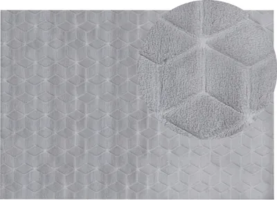 Obrázek produktu pro BELIANI Koberec z umělé zaječí kožešiny šedý 160 x 230 cm umělá polyesterová kožešina měkký huňatý s vysokým vlasem