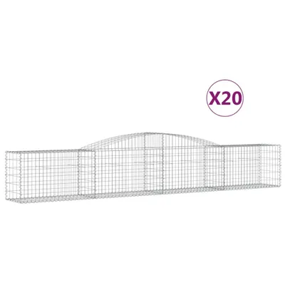 Produktbild von Gabionen mit Hochbogen 20 Stk. 400x50x60/80cm Verzinktes Eisen