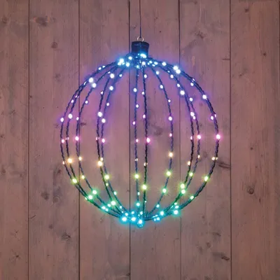 Productafbeelding van Lichtbal RGB zwart 144 LED 40 cm Anna's Collection
