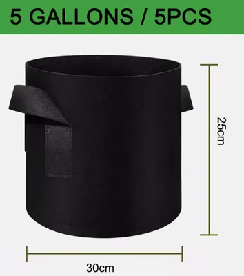 Produktbild von 5X Pflanzsäcke Mit Grippen Pflanztasche Grow Plant Bags Pflanzbehälter 20L