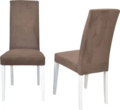 Produktbild von Polsterstuhl - Esszimmerstuhl 2er-Set Weiß/Braun