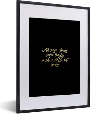 Produktbild von MuchoWow® Gerahmtes Poster Zitate - Gold - Briefe 30x40 cm - Poster mit Schwarzem Bilderrahmen Wandposter Rahmen Foto Bilder - Wandposter Schlafzimmer