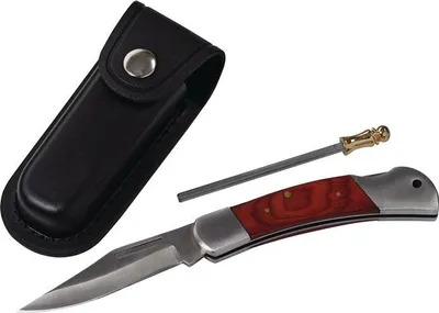Immagine prodotto di Coltello multiuso industriale. Lunghezza totale: 100 mm. Lunghezza lama: 80 mm. Manico in legno di sequoia