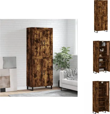 Produktbild von vidaXL Highboard Räuchereiche 69,5x34x180 cm Holzwerkstoff -  Sideboards