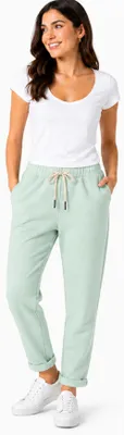 Produktbild von Damen Jogginghose mit Kordelzug – Bequeme Freizeithose mit Taschen, elastischer Bund, schmaler Schnitt Mintgrün/S/M