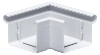 Produktbild von INEFA Rinnenwinkel 90 Grad kastenförmig Außenwinkel, PVC NW68 / 68mm Weiß Wulst außen, Verbindungsstück Dachrinnenzubehör,  Germany