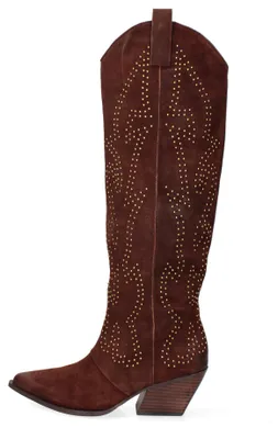 Produktbild von Damenstiefel, schwarz, aus echtem Leder, mit Nieten, Marke: Marc Ellis