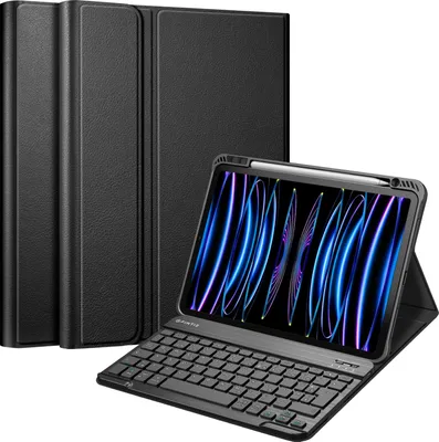 Produktbild von Fintie Tastatur Hülle für iPad Pro 11 2022 (4. Generation)/ iPad Pro 11 2021(3. Generation)/ 2020/2018, Keyboard case mit magnetisch Abnehmbarer Deutscher Tastatur mit QWERTZ Layout, Schwarz
