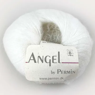 Immagine prodotto di Angel by Permin – Lussuoso filato di mohair e seta per bambini (70/30) (01 bianco)