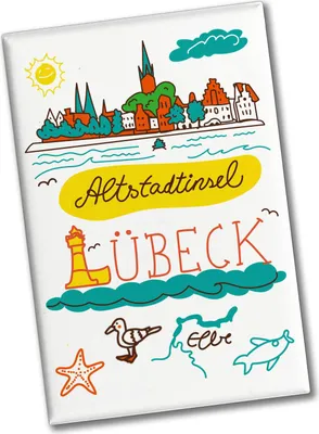Produktbild von Lübeck Wimmelbild Souvenir Magnet - Altstadtinsel