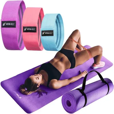 Obrázek produktu pro Elastické gumy pro fitness cvičení + podložka