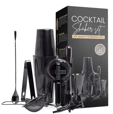 Obrázek produktu pro Sada koktejlového příslušenství pro 12 drinků, elegantní design, s nerezovým shakerem