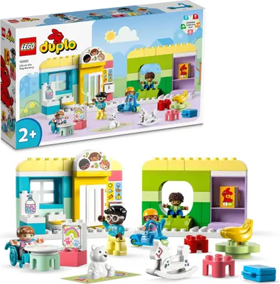 Produktbild von LEGO 10992 DUPLO Spielspaß in der Kita, Lern-Spielzeug für Kleinkinder ab 2 Jahren, Set mit Bausteinen und 4 Figuren inkl. Vorschullehrerin