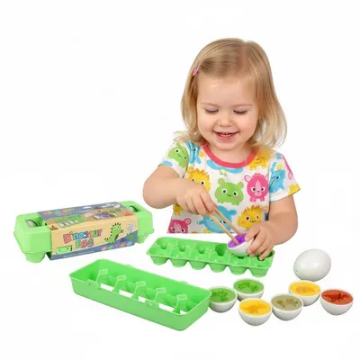 Obrázek produktu pro Vzdělávací vajíčka dinosauři – Sorter tvarů a barev, Montessori logická hra