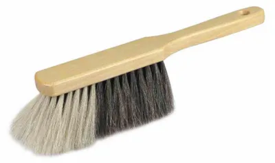 Produktbild von Handfeger Naturhaar 29 cm weißer Bart, naturfarben lackiert