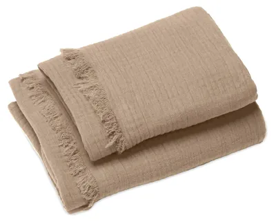 Produktbild von Duschtuch, 70 x 130 cm, und Handtuch, 50 x 90 cm, aus Baumwolle, braun