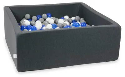 Produktbild von Trockengraphitpool 110x110x40 mit 600 Bällen: blau, weiß, grau