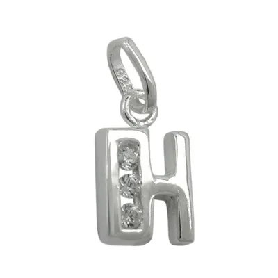 Produktbild von Anhänger 8x7mm Buchstabe H glänzend mit Zirkonias Silber 925 silber 8x7mm