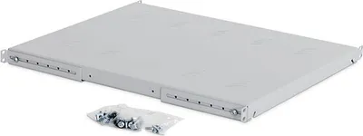 Produktbild von wytrzymała półka perforowana 19", 1U, 550 mm, do 150 kg, Triton RAC-UP-550-H4, jasnoszara