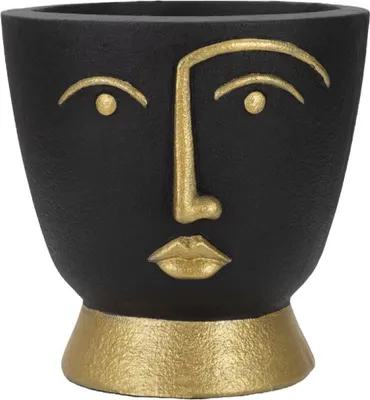 Image de Mauro Ferretti Vase Tribal Ø 25x25 cm noir or