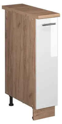 Immagine prodotto di Armadio cucina dispensa alto Vicco Fame-Line Bianco lucido/Rovere dorato 20 cm, PL Rovere, Model 62136