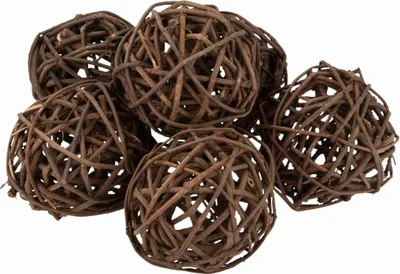 Produktbild von Weidenball Rankenkugel Natur Set 6 Stk. ca. 8 cm Vogelspielzeug Deko Basteln