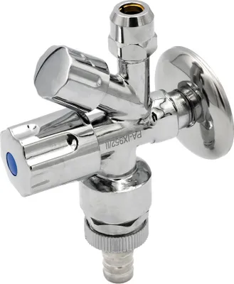 Produktbild von Kombi-Eckventil 3/8" AG Anschluss x 3/4" AG Abgang, selbstdichtend