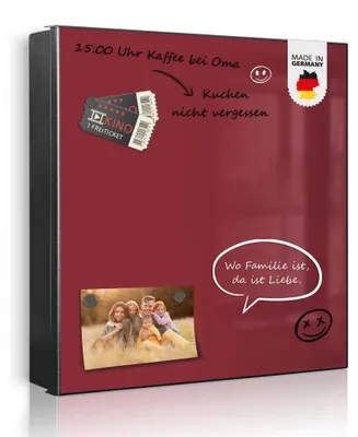 Produktbild von banjado Schlüsselkasten aus Glas, 30x30cm groß mit 32 Haken, als Magnettafel nutzbar, Korpus schwarz, Anschlag rechts, Bulldogge [SKG1 0013]