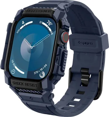 Produktbild von Spigen Rugged Armor Pro, Gehäuse + Band, Smartwatch, Navy, Apple, Apple Watch 10 (46mm), Thermoplastische Polyurethane (TPU)