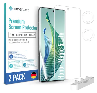 Produktbild von 2x TPU Schutzfolie Klar für Honor Magic 5 Lite + 2x Kameraschutz Panzerfolie