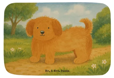 Produktbild von Mr. & Mrs. Panda Badezimmer Matte Hund Flauschig Design - Weiß - Geschenk, Duschvorleger, Badematte, Niedlich, Badvorleger, Bad Fußmatte, duschmatte, Süß, Hunde, Sprüche