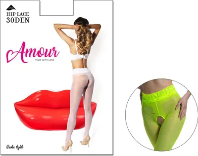 Produktbild von Fluorgelbe Strumpfhose im offenen Schritt 3-4 Fluo Yellow