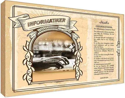 Produktbild von vianmo Holzschild 20x30 cm Informatiker Beruf Arbeit