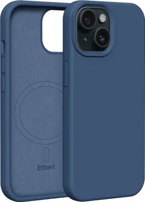 Image de Etteri Silicone Mag Cover pour iPhone 15 6,1" Housses pour téléphone portable Bleu foncé