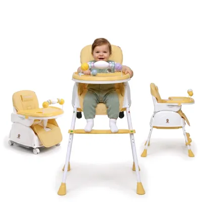 Immagine prodotto di Twinky® Seggiolone Baby - Marrone - Seggiolone 2 in 1 - Sedia da pranzo pieghevole, carrozzina - sedia per la crescita e seggiolino per neonati