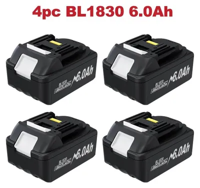 Produktbild von Werkzeug Akku 18V - Li-Ion Akkupack 4×6,0Ah 6000mAh - Ersatzakku kompatibel zu BL1830 BL1860 BL1840 BL1815 - Wiederaufladbar