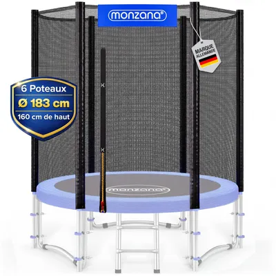 Image de MONZANA® Filet Trampoline Sécurité Ø183cm 6 Barres Résistant UV Filet de Protection filet extérieur résistant
