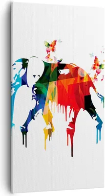 Produktbild von Bild auf Leinwand - Leinwandbild - Elefant Tierwelt Fantasie - 55x100cm - Wand Bild - Wanddeko - Leinwanddruck - Bilder - Kunstdruck - Wanddekoration - Leinwand bilder - Wandkunst - PA55x100-3079