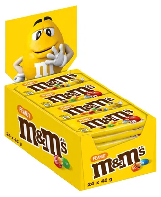 Produktbild von m&ms Peanut mit 24 Portionen Erdnüsse in Milch Schokolade 24x45g