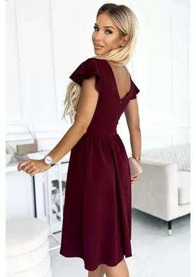 Productafbeelding van Numoco dames feestjurk Matilde, bordeauxrood, maat S