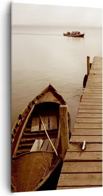 Produktbild von Bild auf Leinwand - Leinwandbild - Einteilig - Brücke Boot Sepia - 65x120cm - Wand Bild - Wanddeko - Wandbilder - Leinwanddruck - Bilder - Wanddekoration - Leinwand bilder - Wandbild - PA65x120-4135