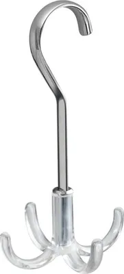 Produktbild von Schrank Organizer Gürtelhalter 4er-Haken mDesign Silberfarben/Durchsichtig