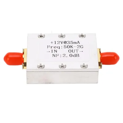 Obrázek produktu pro Širokopásmový zesilovač 50 kHz–2 GHz LNA zesilovač, nízká hlučnost, vysoké zesílení 31 dB, napájení DC 9–15 V, příslušenství