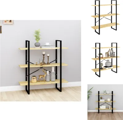 Produktbild von vidaXL Bücherregal 3 Böden 100x30x105 cm Massivholz Kiefer -  Bücherregale & Bücherschränke