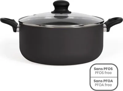 Produktbild von Kochtopf Livoo 28 cm, Aluminium Antihaftbeschichtung, Für Alle Herdarten Inklusive Induktion, Schwarz MEP151N