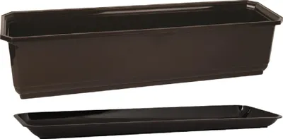 Zdjęcie produktu dla skrzynka balkonowa 50 cm + podstawka brązowa