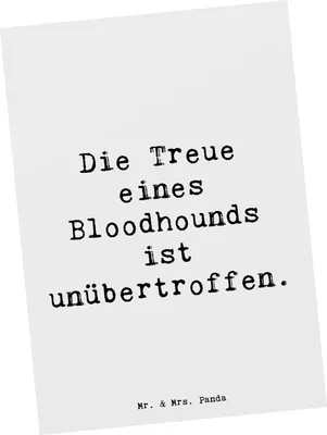 Produktbild von Mr. & Mrs. Panda Postkarte Spruch Bloodhound Treue - Weiß - Geschenk, Unterstützung, Hunderassen, Freundschaft, Hundeerziehung, Ansichtskarten, Fotokarte, Hundezucht