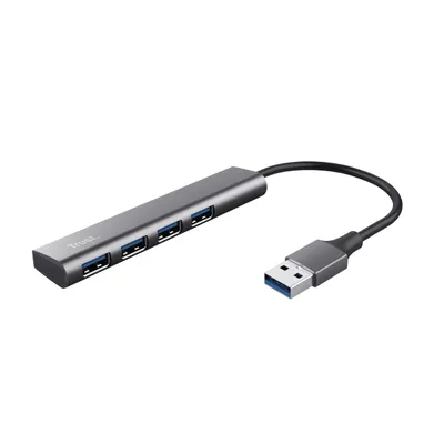 Produktbild von Trust Halyx, USB 3.2 Gen 1 (3.1 Gen 1) Type-A, USB 3.2 Gen 1 (3.1 Gen 1) Type-A, 5 Mbit/s, Schwarz, Grau, Leistung, 0,1 m